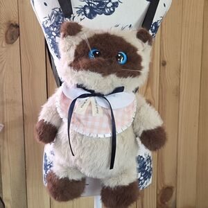 Adorable Plush Kitty Cat  Backpack Blue Eyes